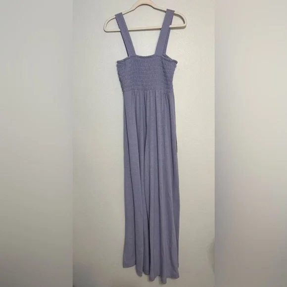 Free People Homecoming Jumper / Jumpsuit in Lilac Fog - Smocked Wide Leg - Picture 7 of 8